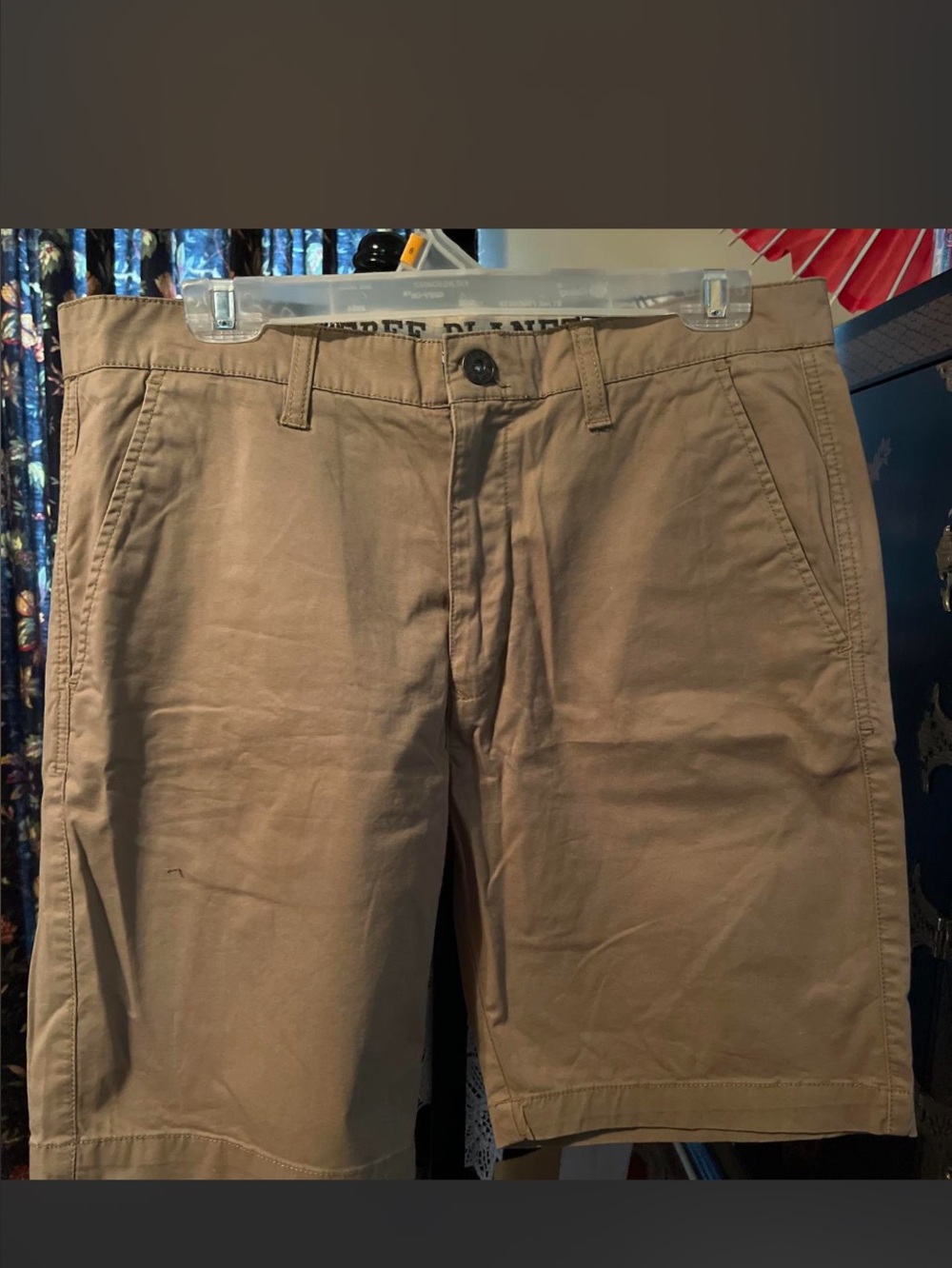 Men's Khaki Cotton Blend Shorts by free planet size 32